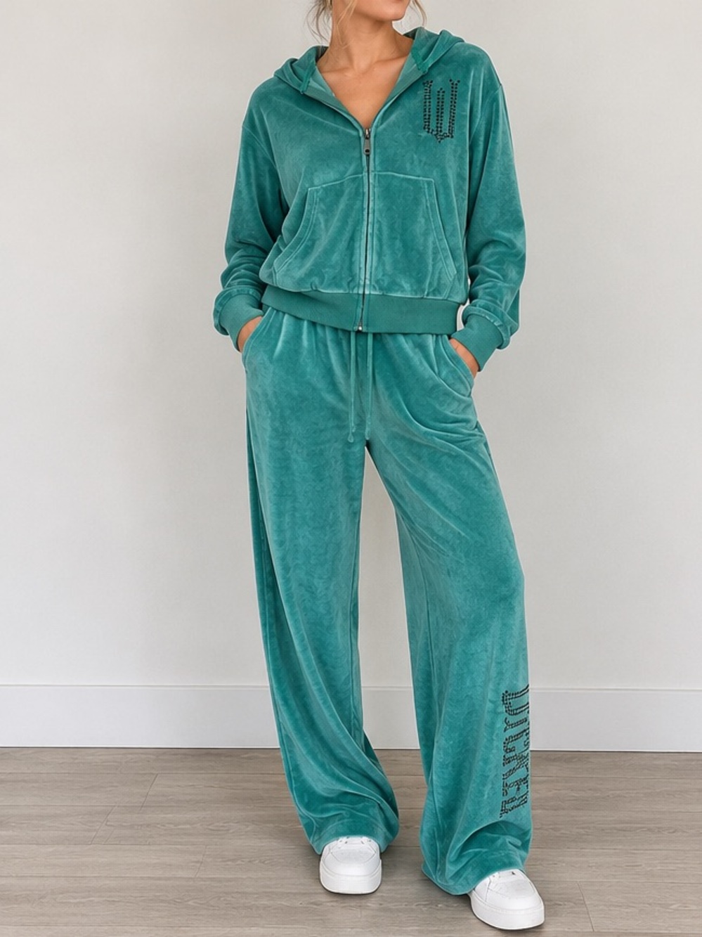 WICKED x  Velour Wide-Leg Pants - Luxe Lounge